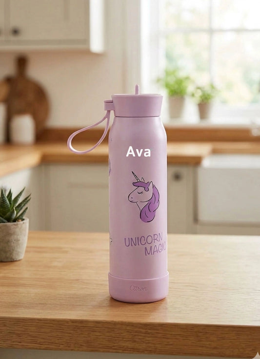 350ml Insulated Water Bottle - Stormy Unicorn