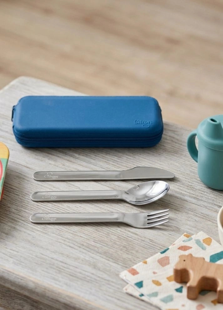 Cutlery Set with pouch - Blue