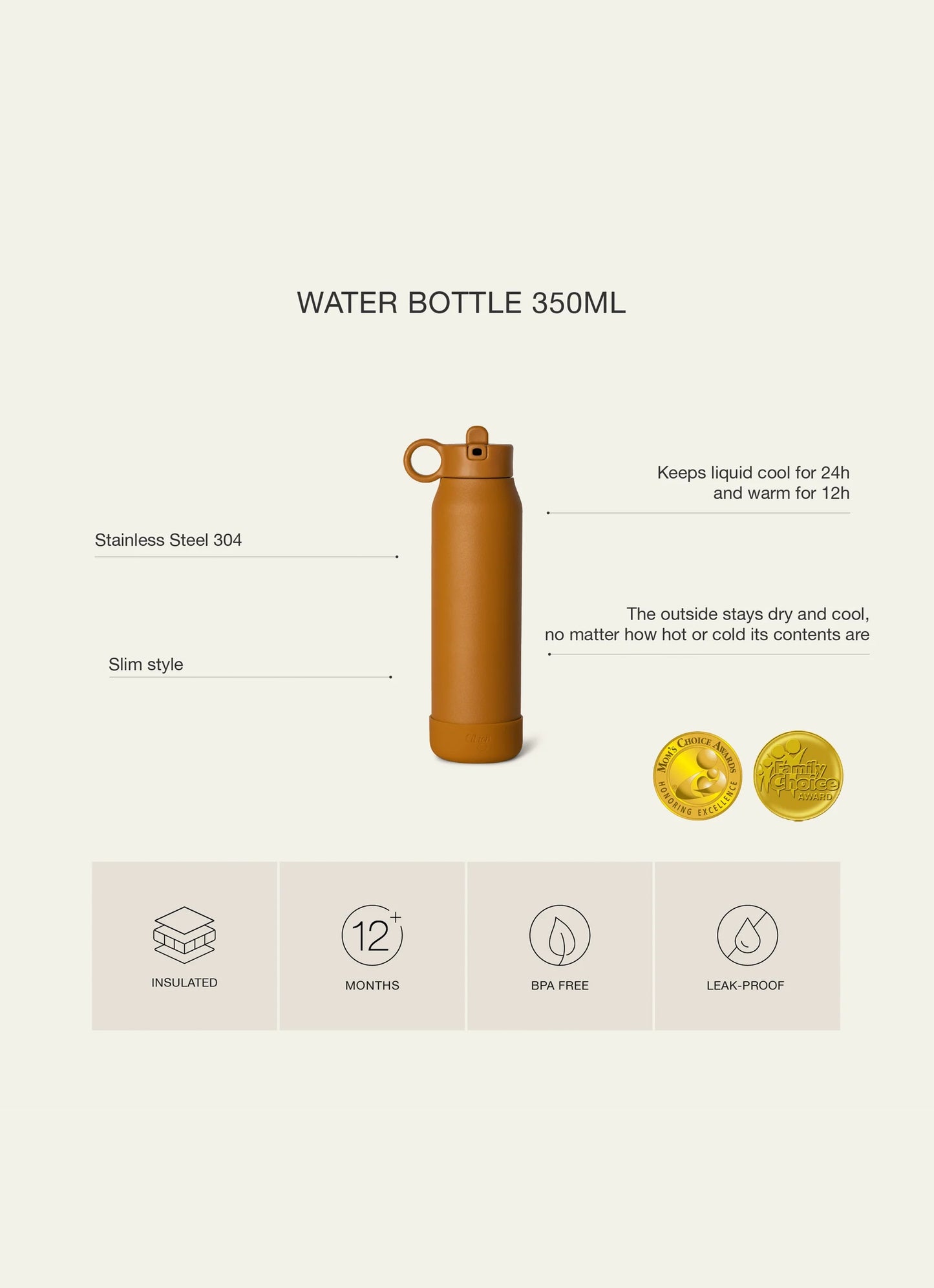 350ml Insulated Water Bottle - Spaceship