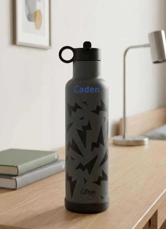 750ml Insulated Water Bottle - Thunder Black