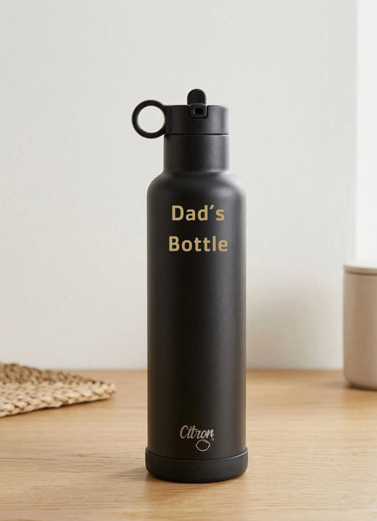 750ml Insulated Water Bottle - Black
