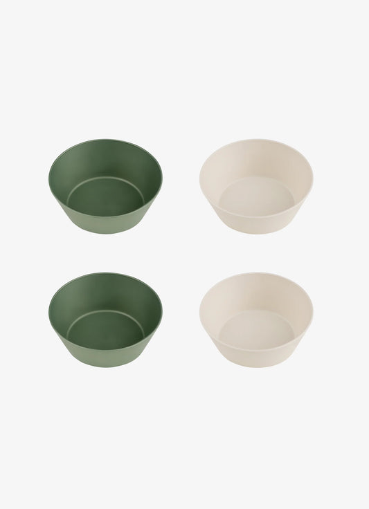 Eco Bowls Set of 4 - Green/ Cream