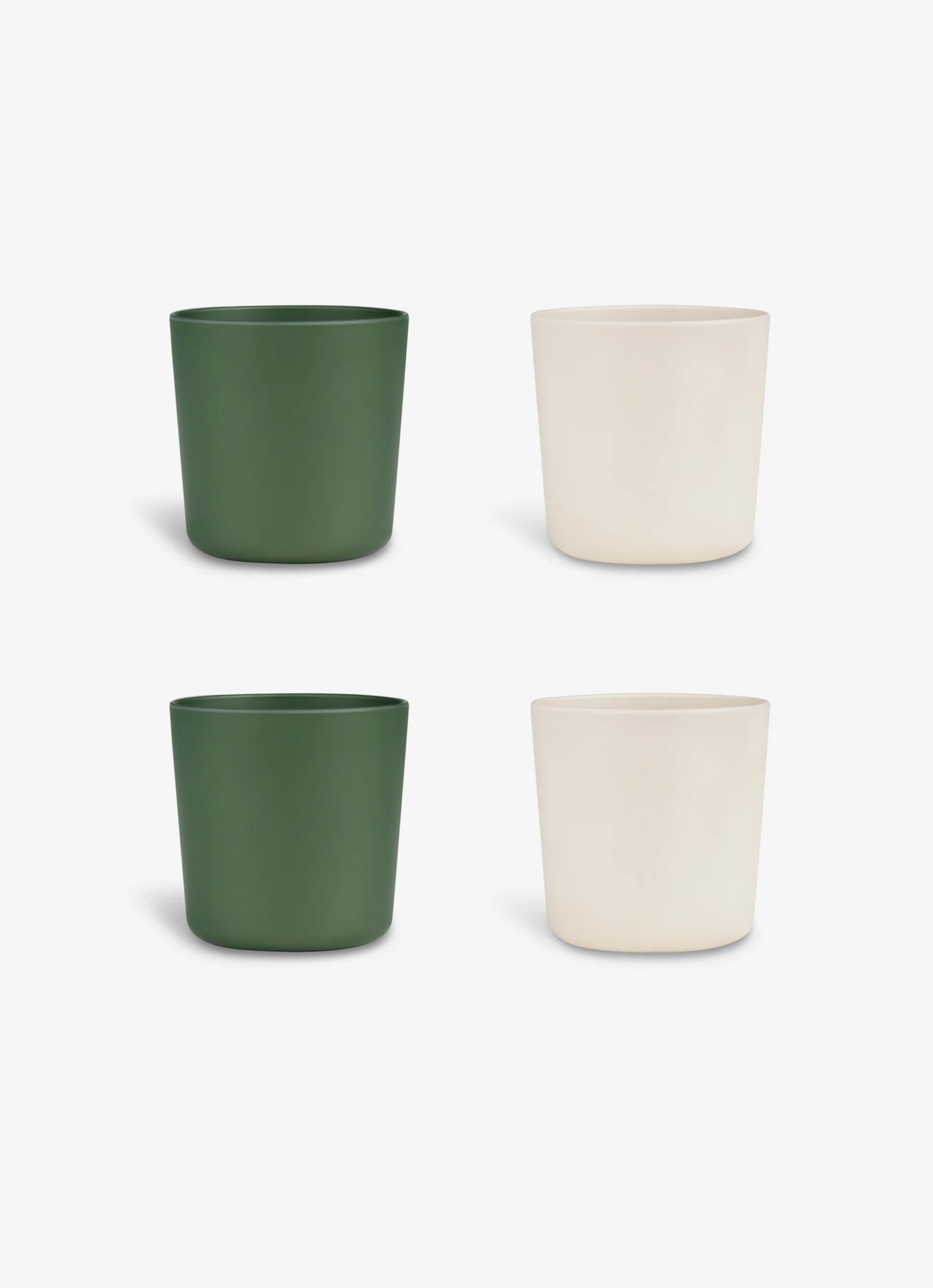 Eco Cups Set of 4 in Green/ Cream