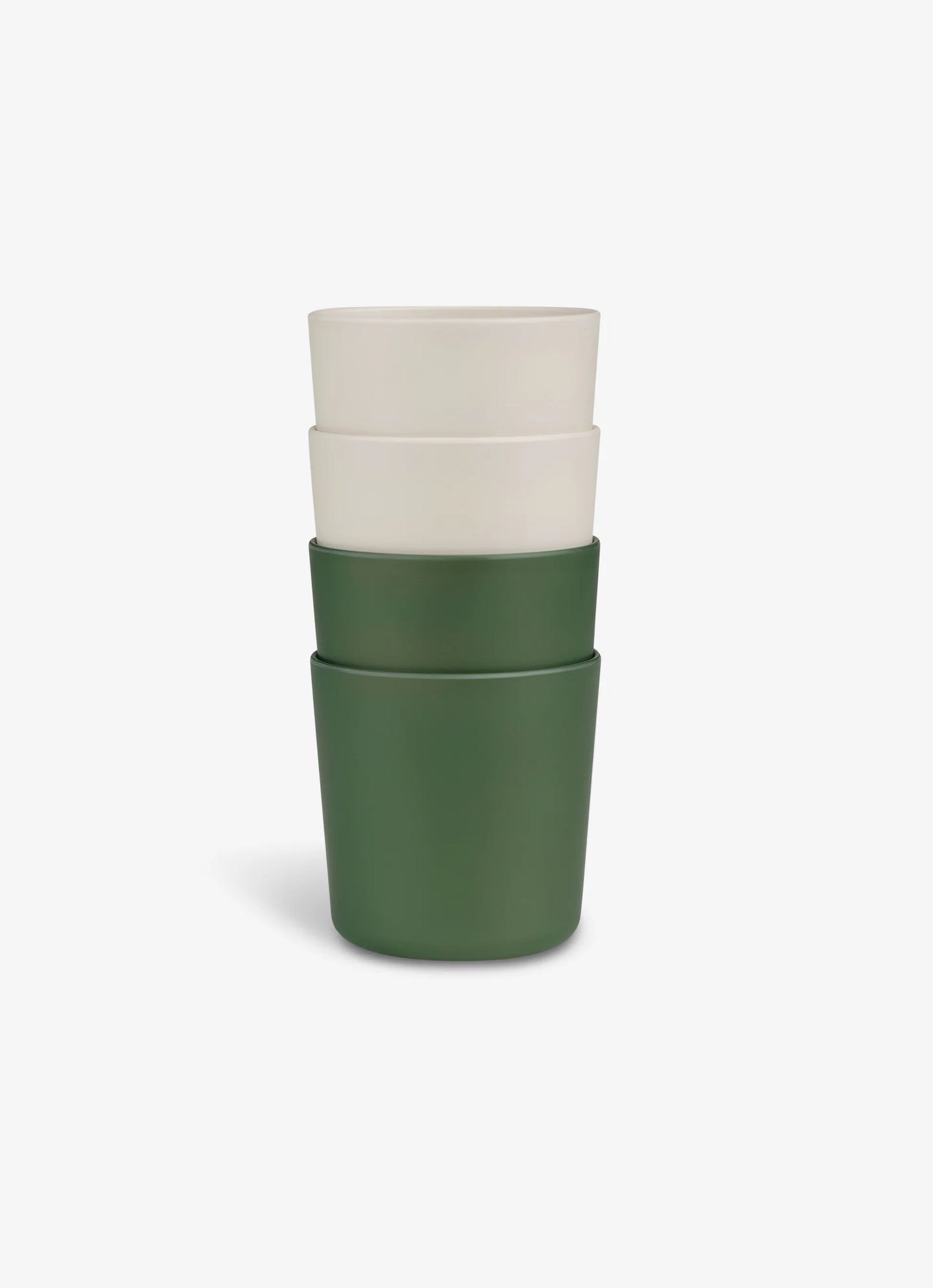 Eco Cups Set of 4 - Green/ Cream