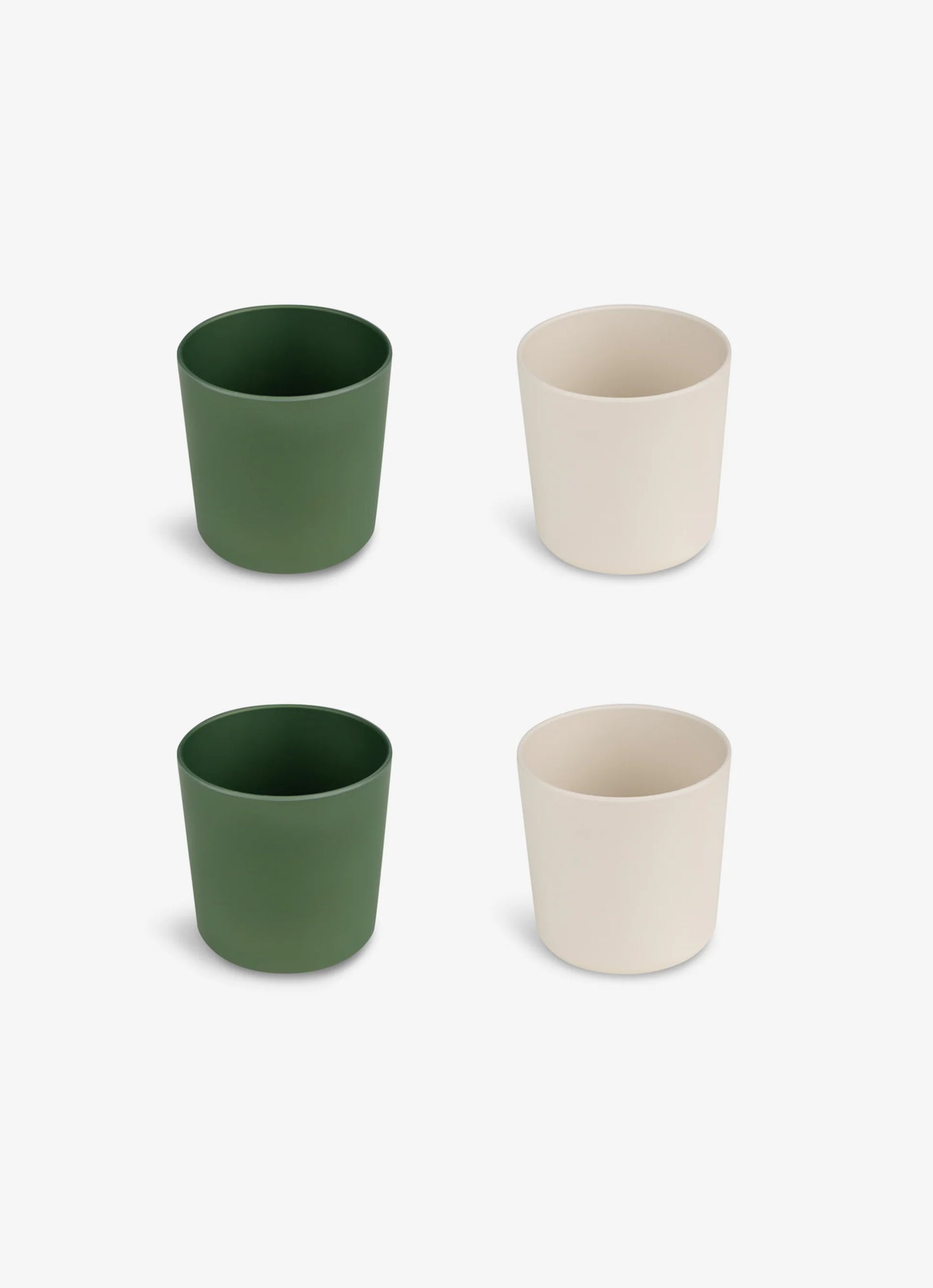 Eco Cups Set of 4 - Green/ Cream