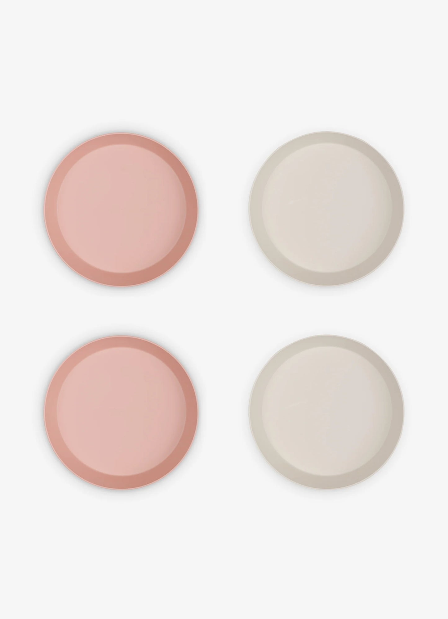 Eco Plates Set of 4 - Pink/Cream