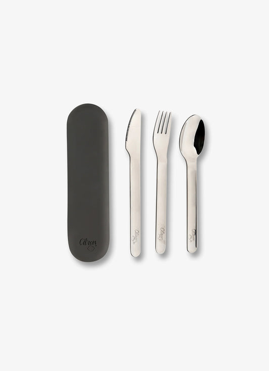Cutlery Set with Silicon Case - Black