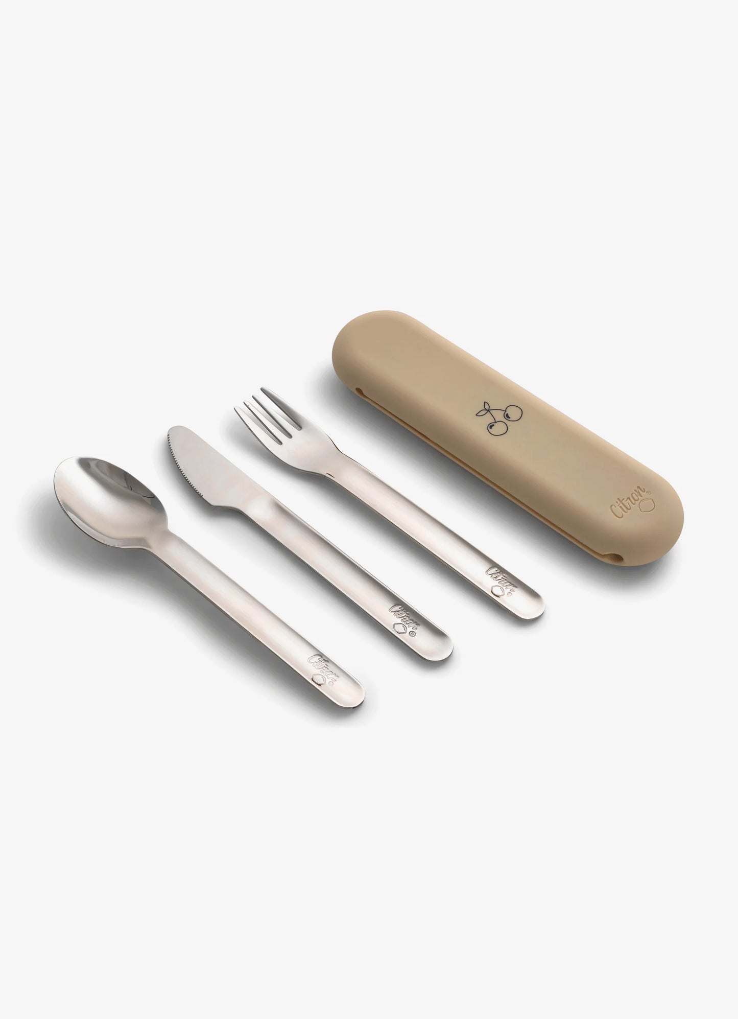 Cutlery Set with Silicon Case Cream