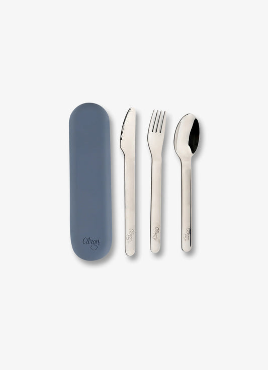Cutlery Set with Silicon Case - Dark Blue