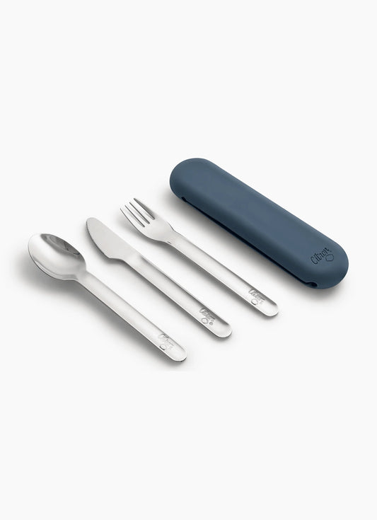 Cutlery Set with Silicon Case - Dark Blue