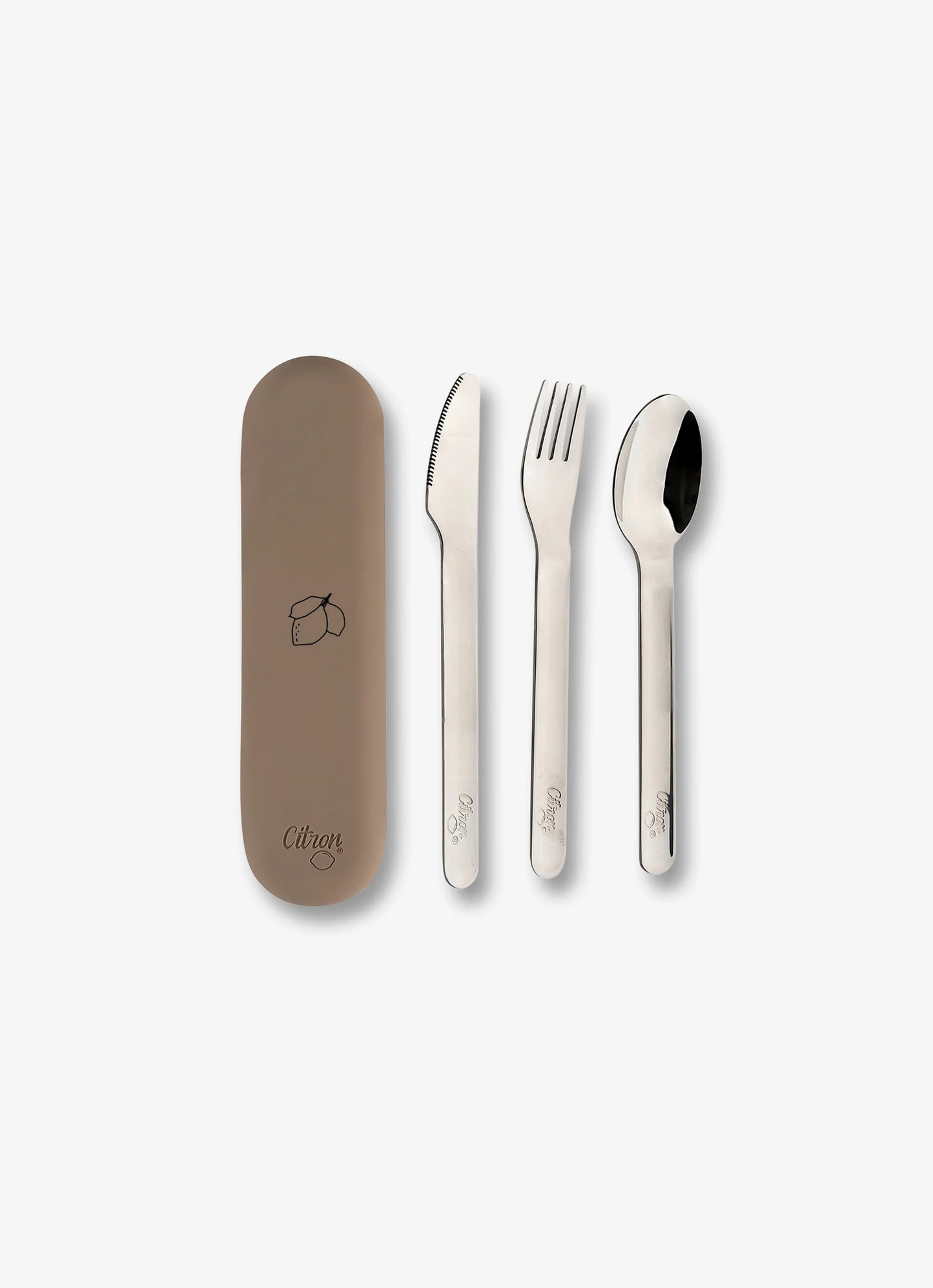 Cutlery Set with Silicon Case - Brown
