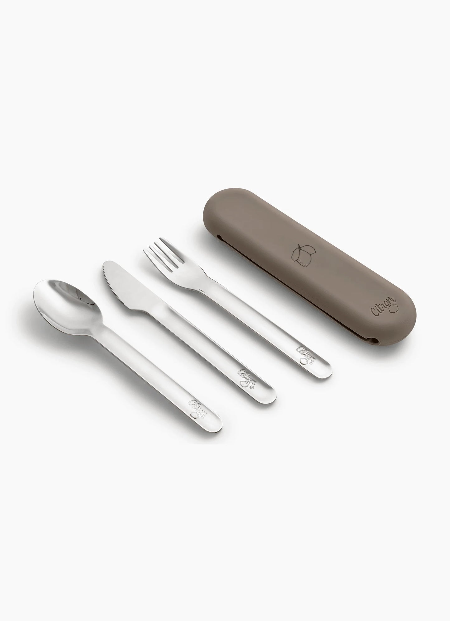 Cutlery Set with Silicon Case Brown