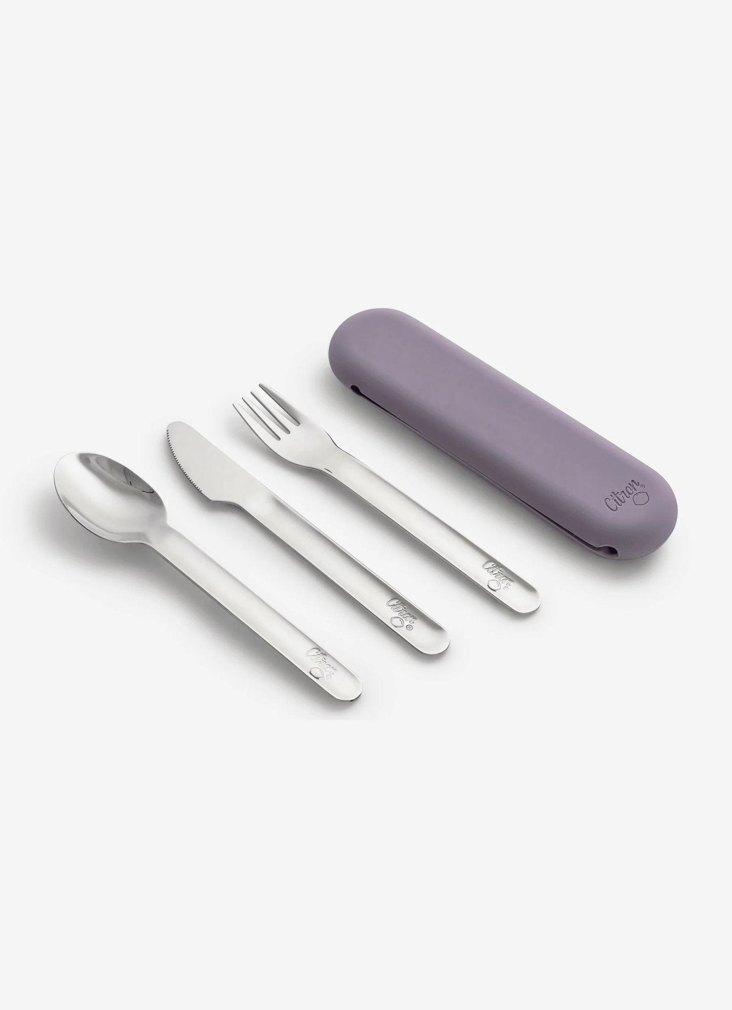 Cutlery Set with Silicon Case - Purple