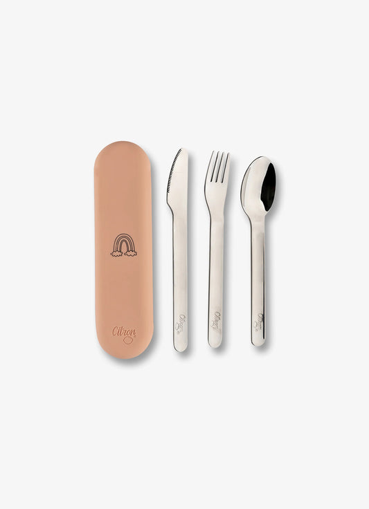 Cutlery Set with Silicon Case Blush Pink