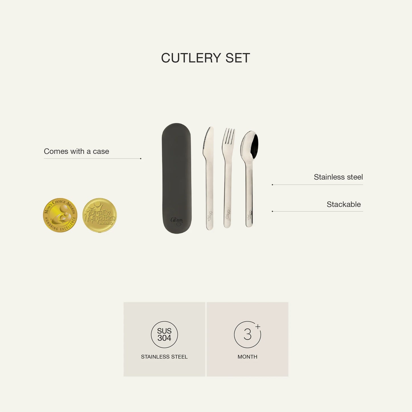 Cutlery Set with Silicon Case Blush Pink