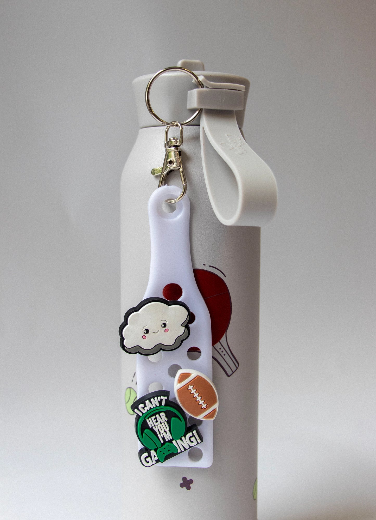 Keyring With Charms - White
