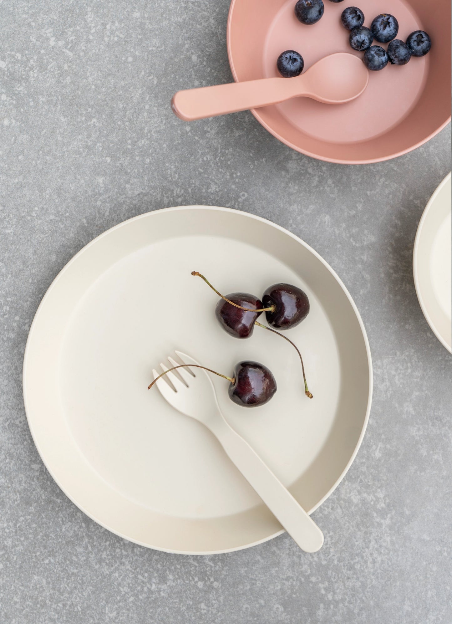 Eco Plates Set of 4 - Pink/Cream