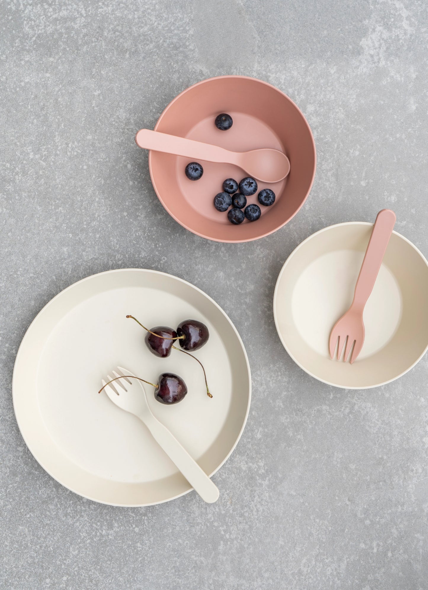 Eco Cutlery Set + Case in Pink/Cream
