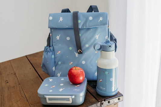 What backpack size fits a lunchbox, water bottle, and spare clothes?