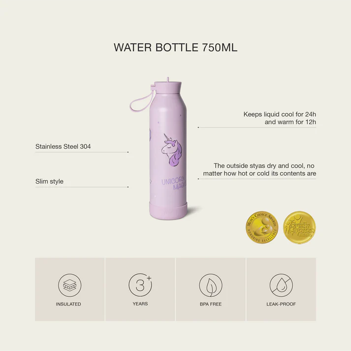 750ml Insulated Water Bottle Cool Kid