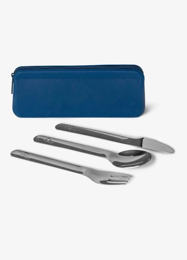 Cutlery Set with pouch - Blue