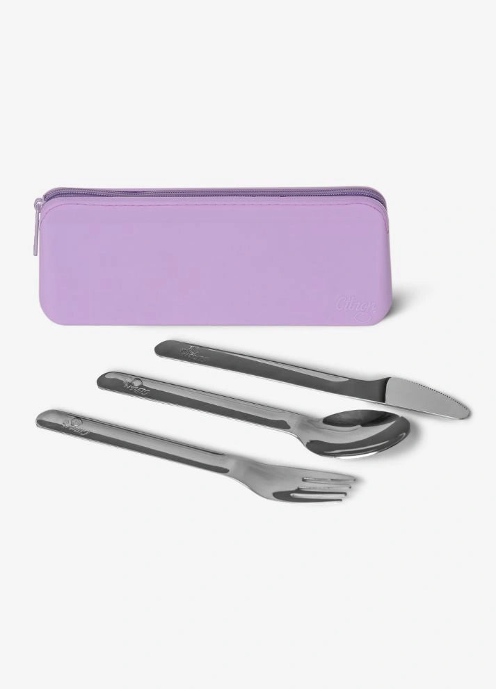Cutlery Set with pouch - Purple