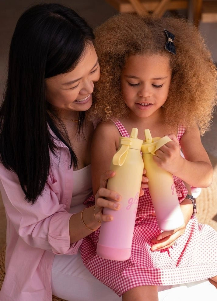 350ml Insulated Water Bottle - Glow Up Pink/Yellow