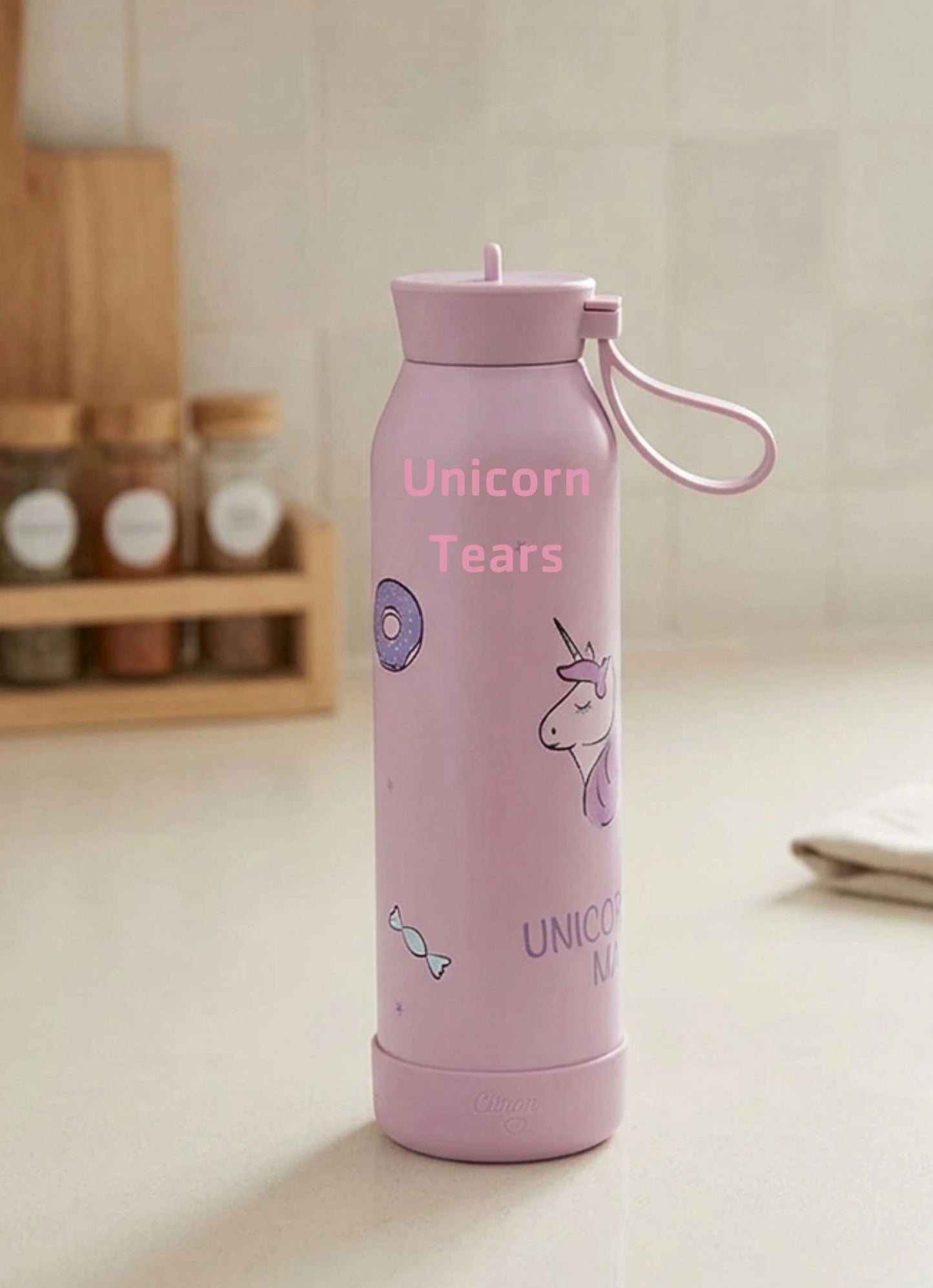 500ml Insulated Water Bottle - Stormy Unicorn
