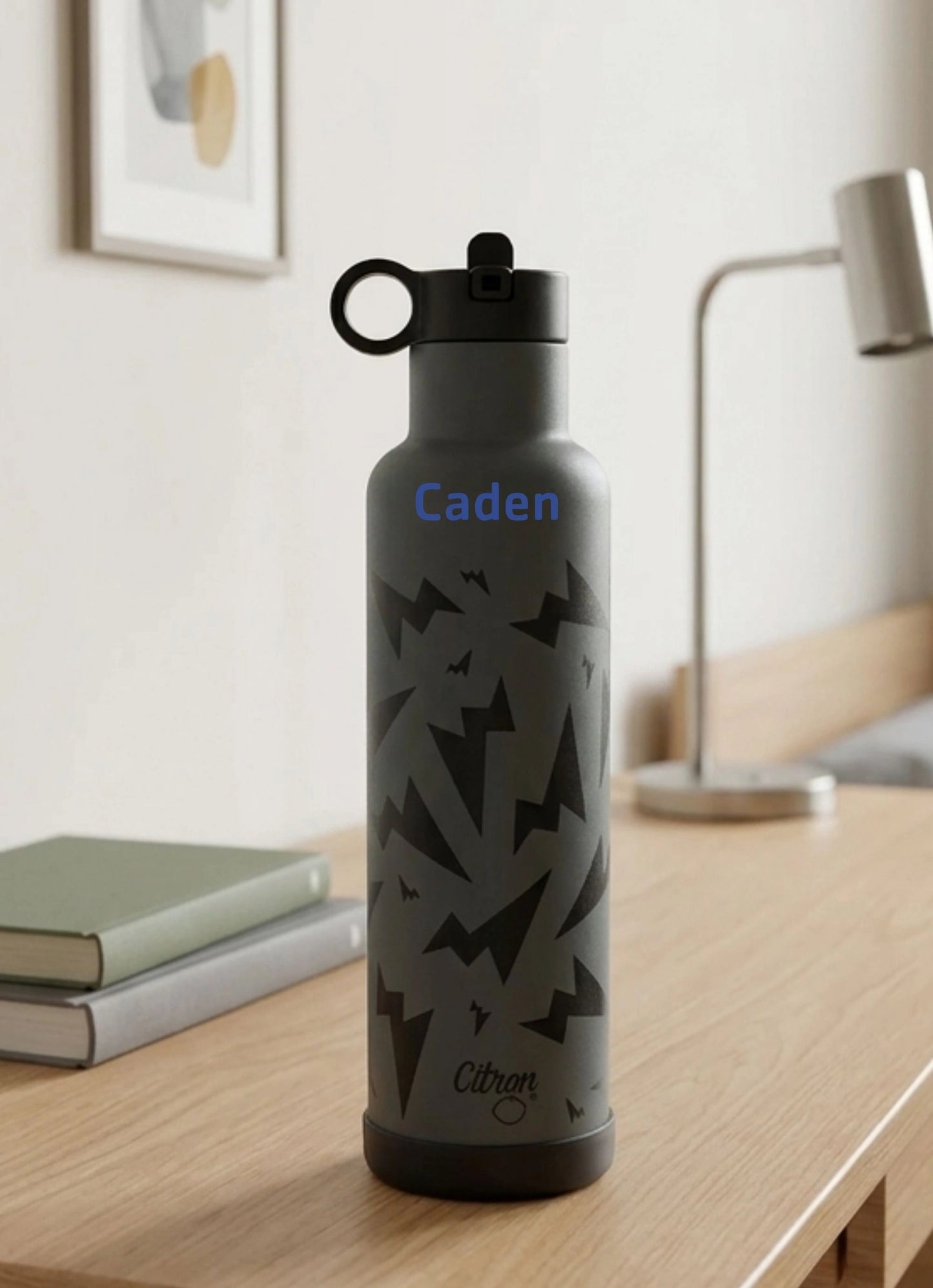 750ml Insulated Water Bottle - Thunder Black
