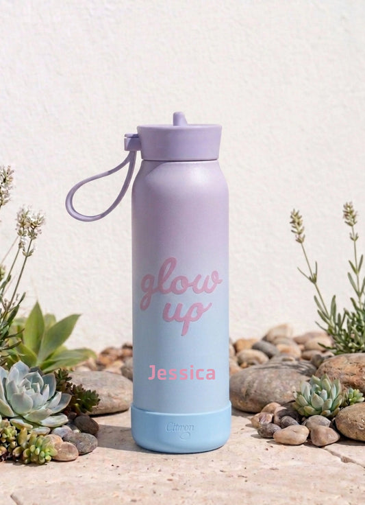 500ml Insulated Water Bottle - Glow Up Blue/Purple