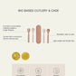 Eco Cutlery Set + Case in Pink/Cream