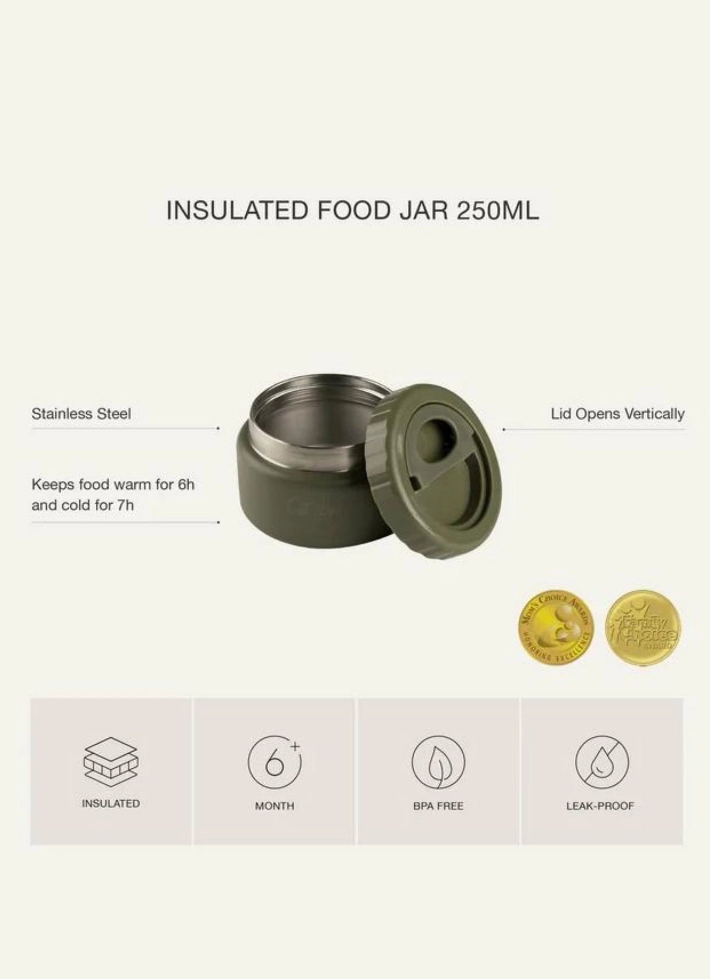 Thermal Food Jar 250ml - Green