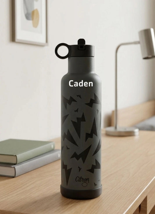 750ml Insulated Water Bottle - Thunder Black
