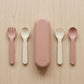 Eco Cutlery Set + Case in Pink/Cream