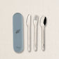 Cutlery Set with Silicon Case - Dusty Blue