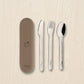 Cutlery Set with Silicon Case - Brown