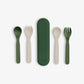 Eco Cutlery Set + Case in Green/ Cream
