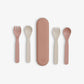 Eco Cutlery Set + Case in Pink/Cream