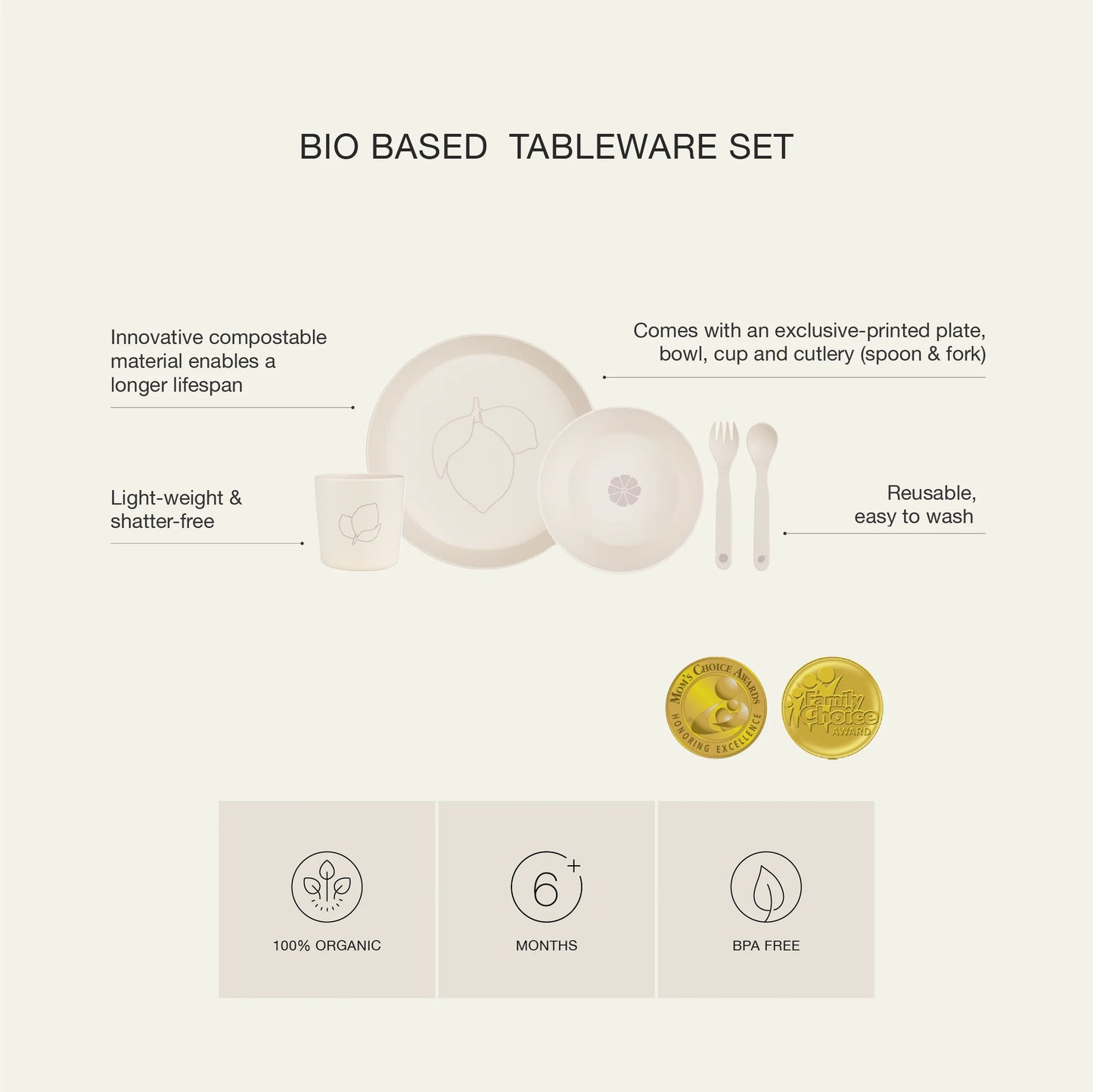 Eco Tableware Set - Dino