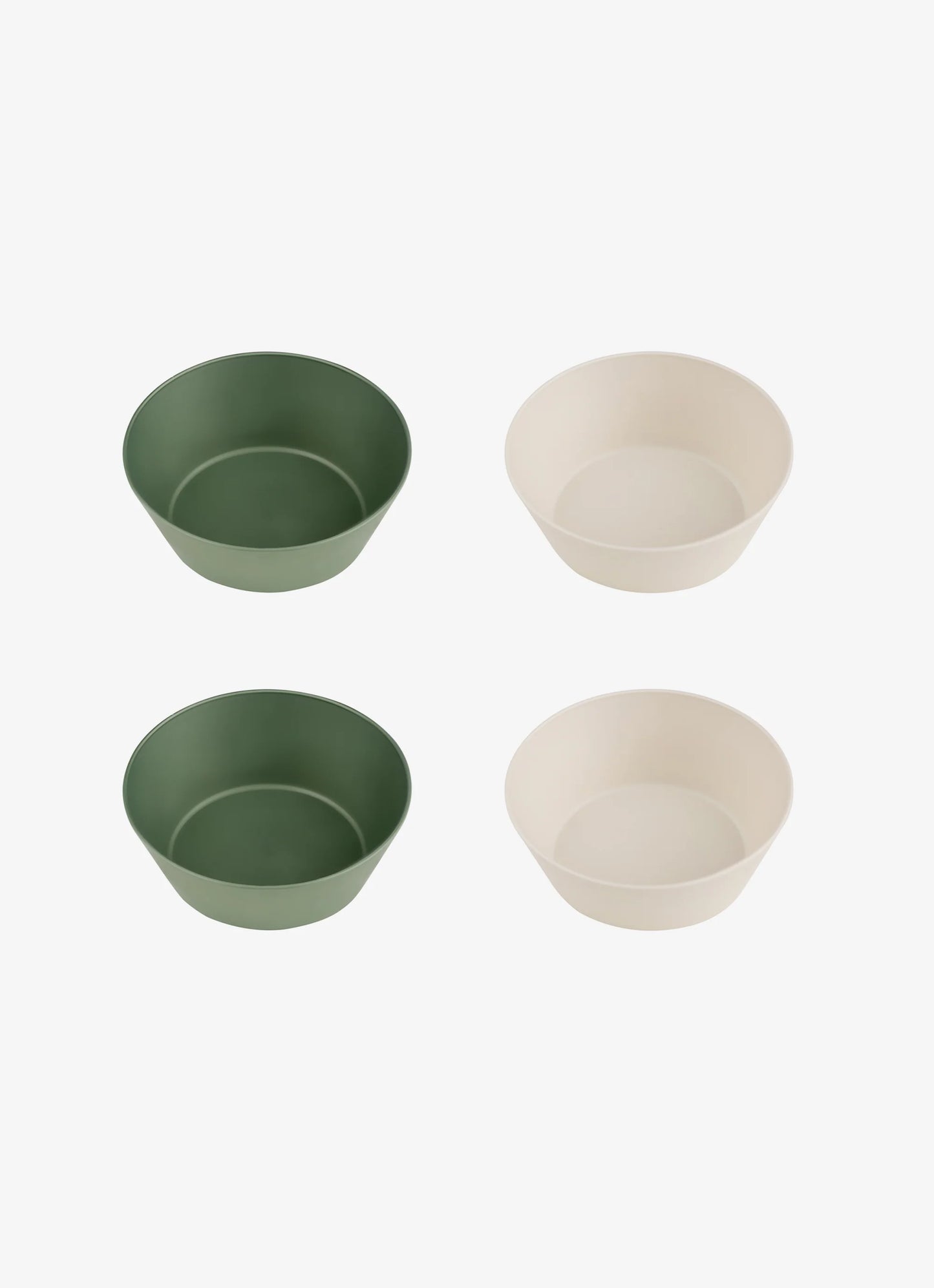 Eco Bowls Set of 4 in Green/ Cream