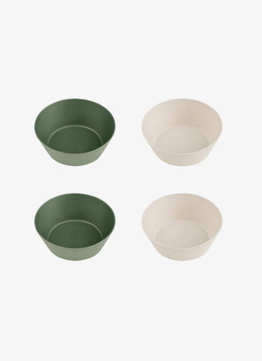 Eco Bowls Set of 4 in Green/ Cream