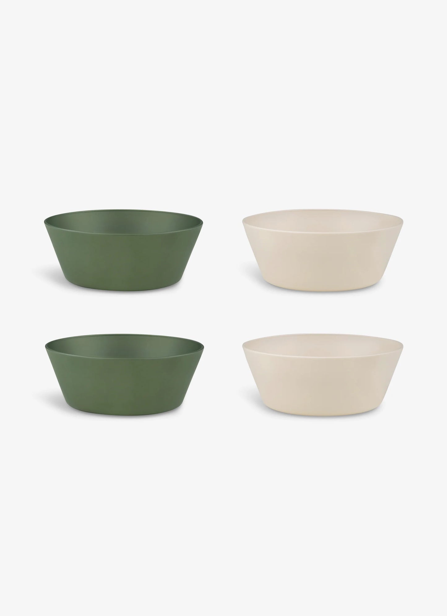 Eco Bowls Set of 4 in Green/ Cream