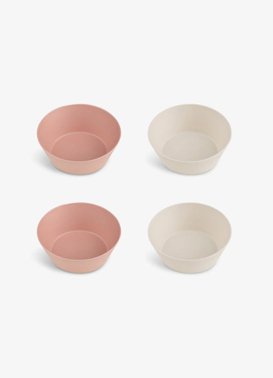 Eco Bowls Set of 4 in Pink/ Cream