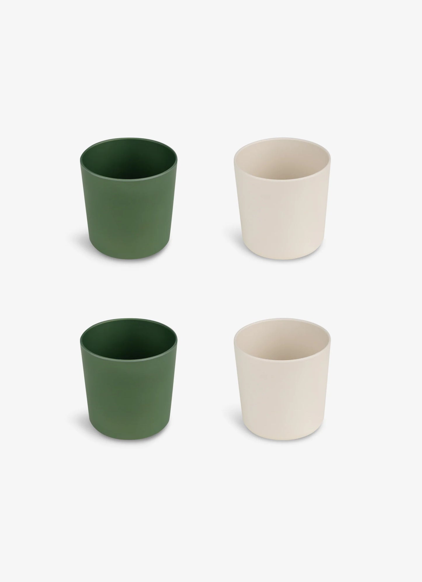 Eco Cups Set of 4 in Green/ Cream