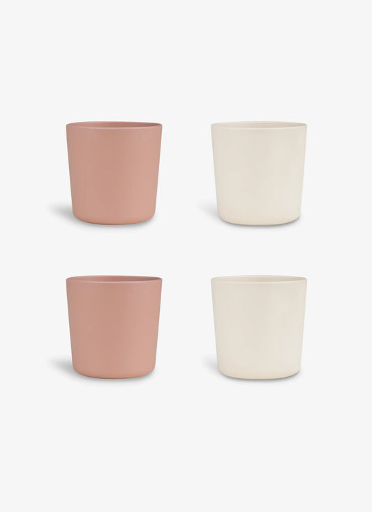 Eco Cups Set of 4 - Pink/ Cream