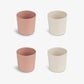 Eco Cups Set of 4 in Pink/ Cream