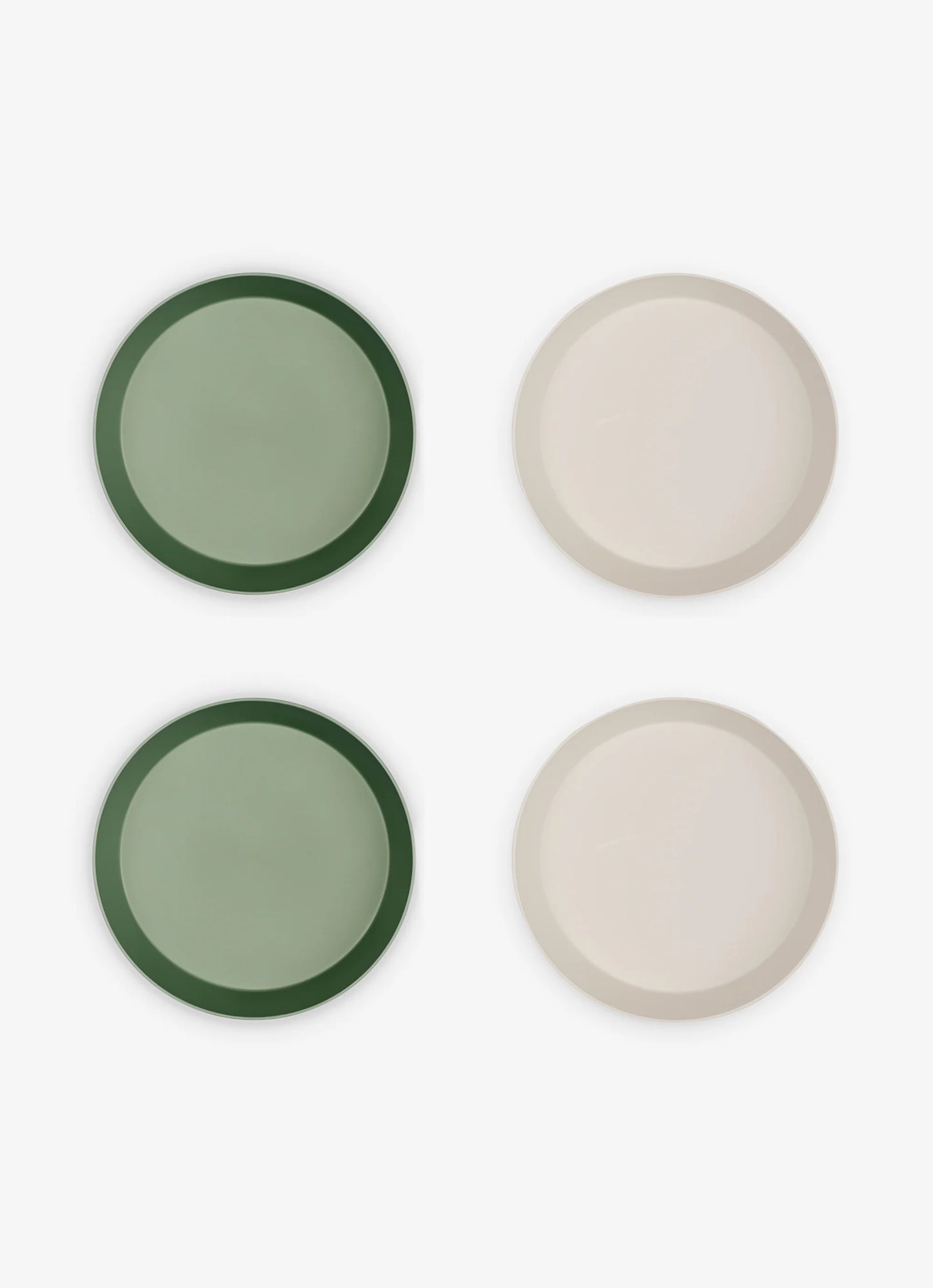Eco Plates Set of 4 in Green/Cream