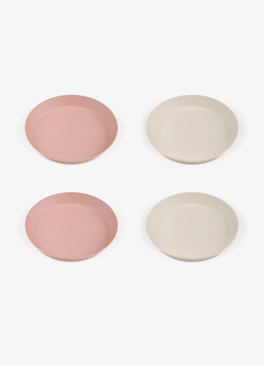 Eco Plates Set of 4 - Pink/Cream