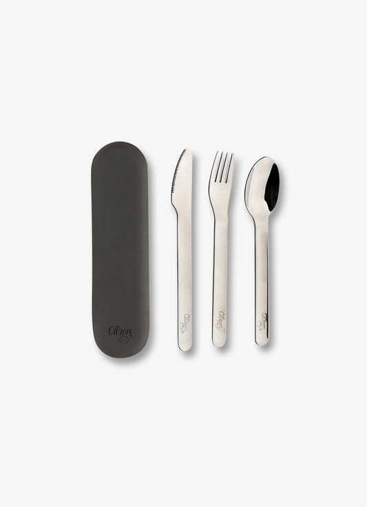 Cutlery Set with Silicon Case Black