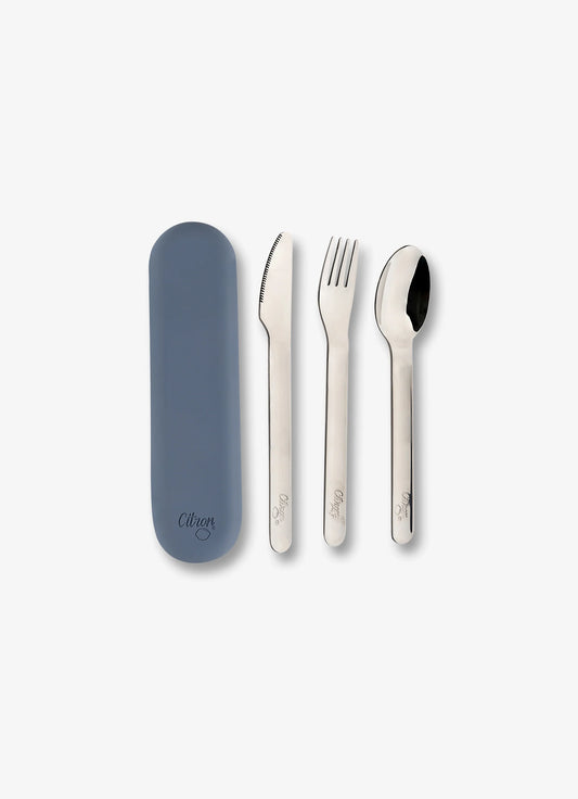 Cutlery Set with Silicon Case dark Blue